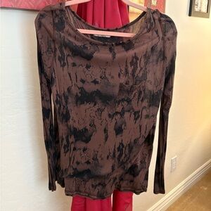 Michael Stars Brown and Black Women's Long Sleeve Top